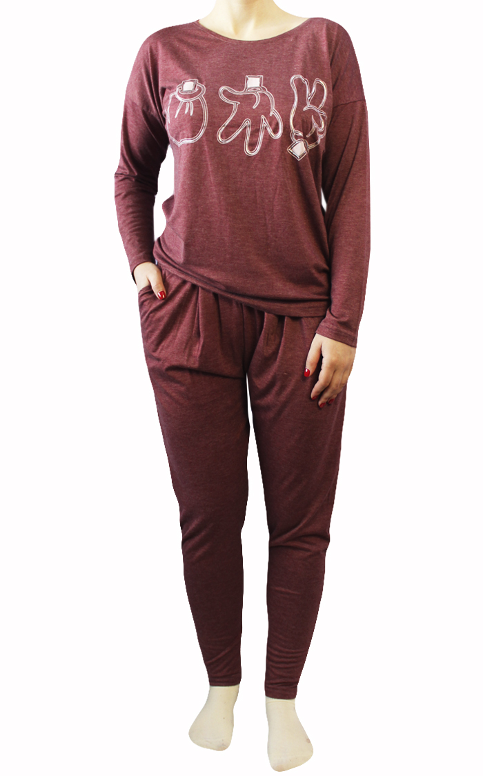 Пижамы для женщин с брюками (длинный рукав/вискоза) 86941