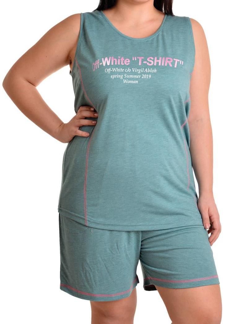 Пижамы  для женщин большой размер ( с  шортами/широкий бретельки/вискоза) 84725