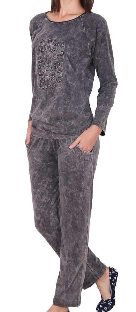 Пижамы для женщин ( с брюками/длинный рукав)99001 П
