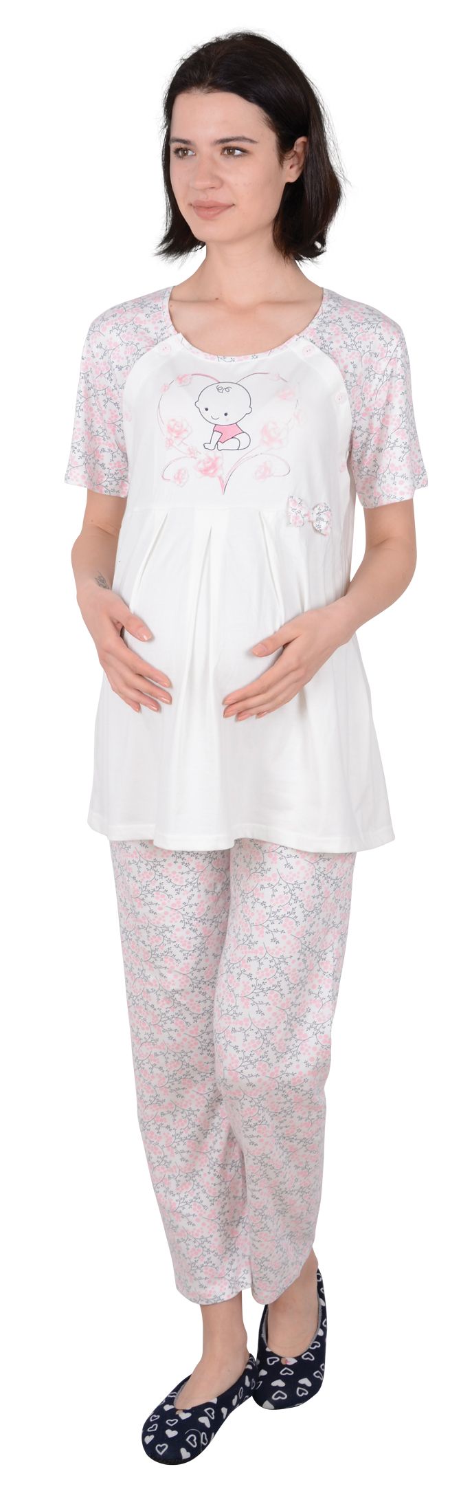 Пижамы для женщин с брюками (короткий рукав) 07260