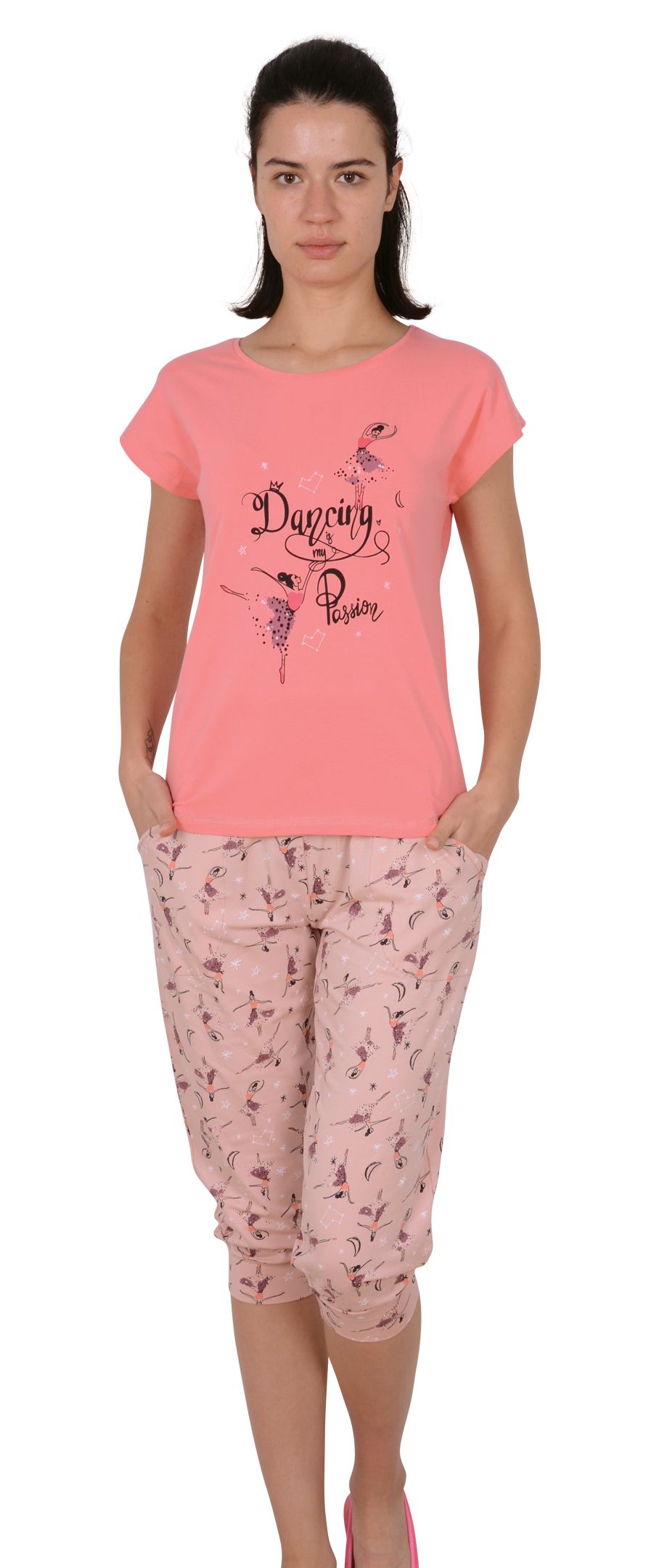 Пижамы для женщин с бриджами ( короткий рукав) 82445