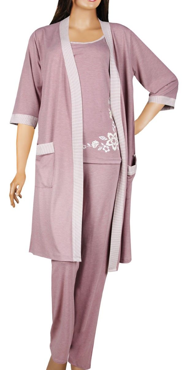 Пижамы для женщин с брюками (узкие бретельки/с халатом) 12301