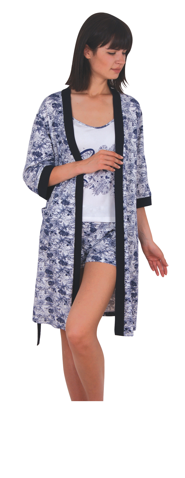 Пижамы для женщин с шортами (узкий бретельки/с халатом) 91806