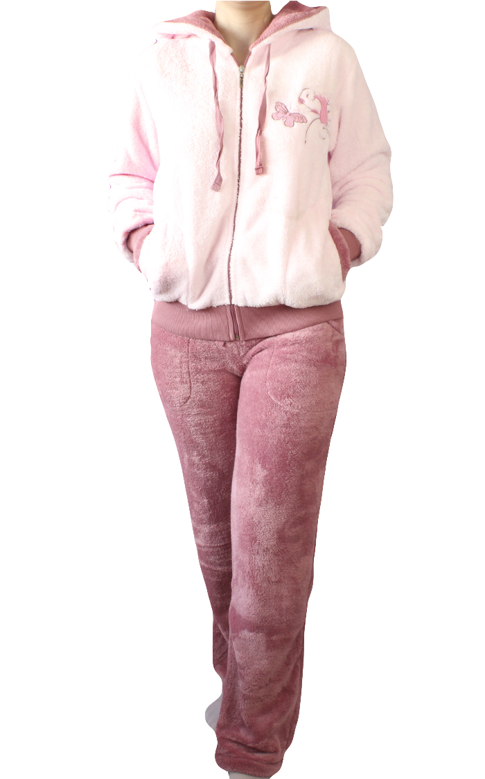 Пижамы для женщин с брюками (длинный рукав/махро/с молнией/с капюшоном) 88083
