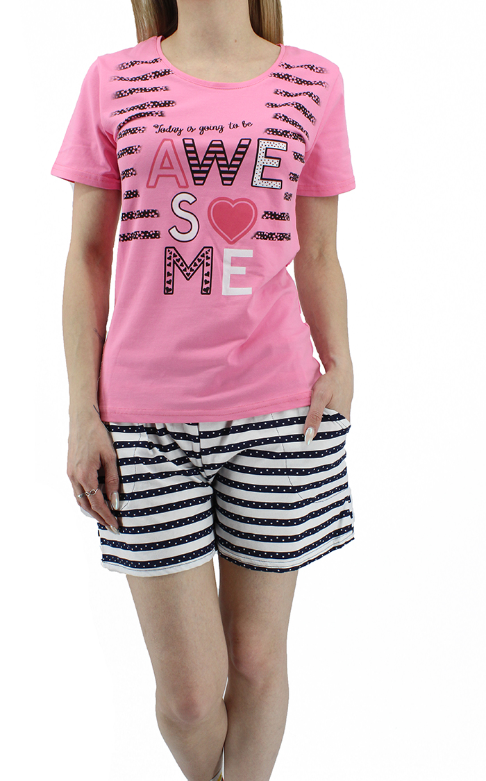 Пижамы для женщин с шортами (с футболкой) 80748