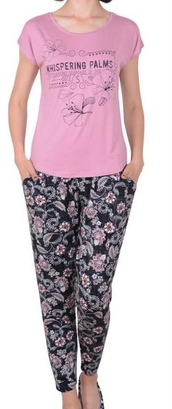 Пижамы для женщин с брюками (короткий рукав/вискоза) 86939