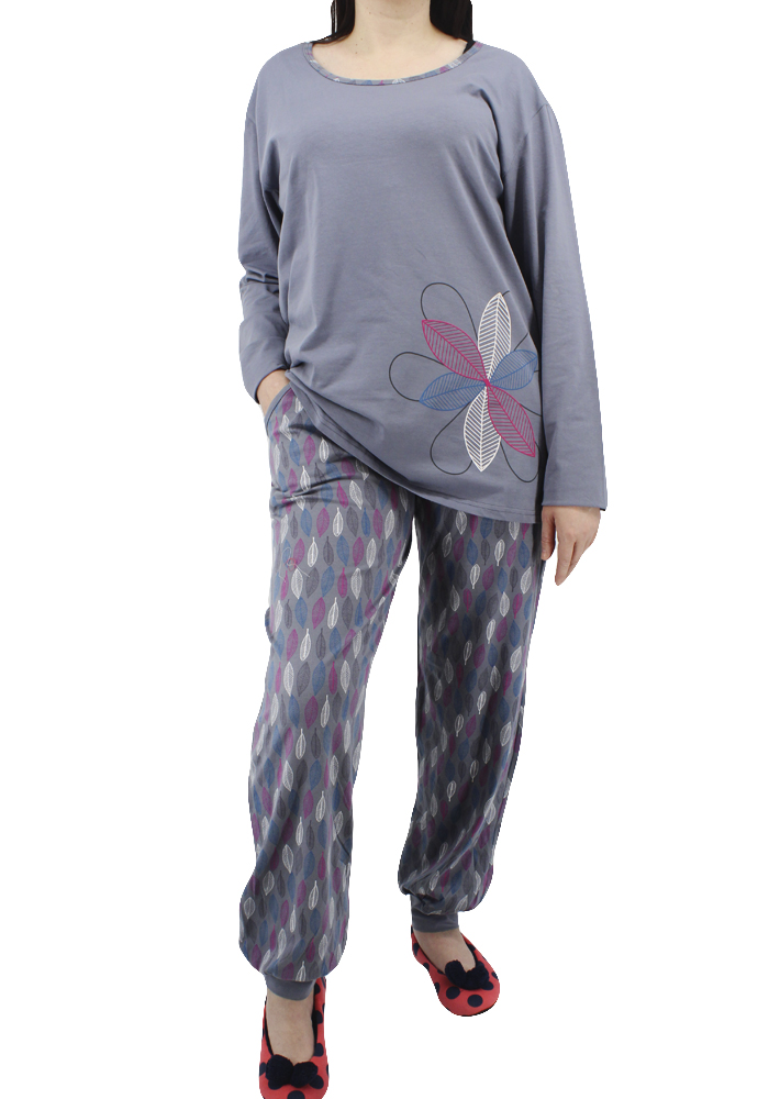 Пижамы для женщин большой размер (с брюками/длинный рукав) 50000