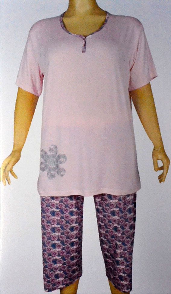 Пижамы для женщин большой размер (с бриджами/короткий рукав) 13021