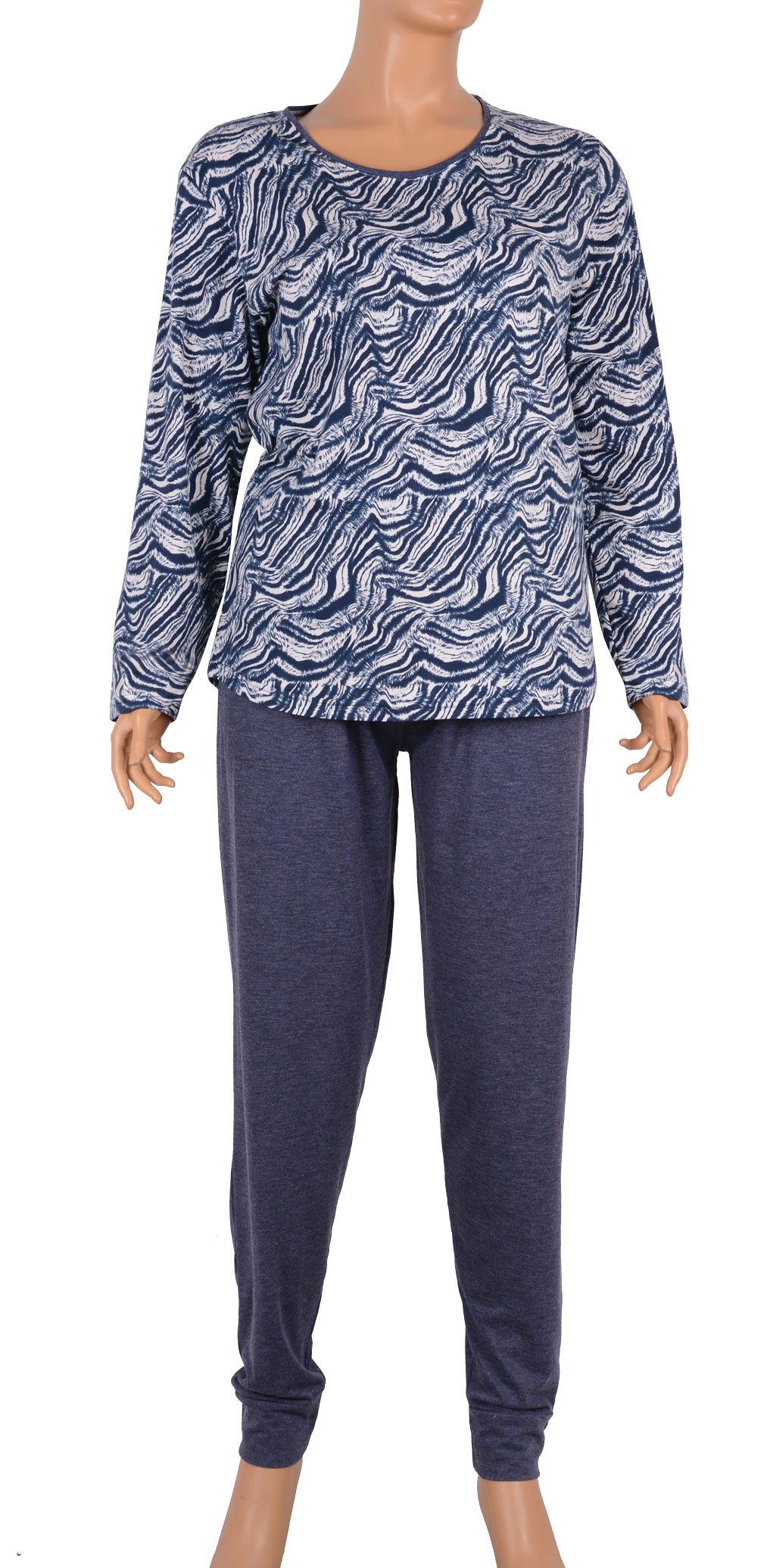 Пижамы для женщин большой размер (с брюками/длинный рукав/вискоза) 84192