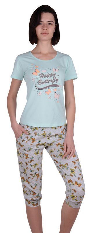Пижамы для женщин с бриджами (короткий рукав) 82418