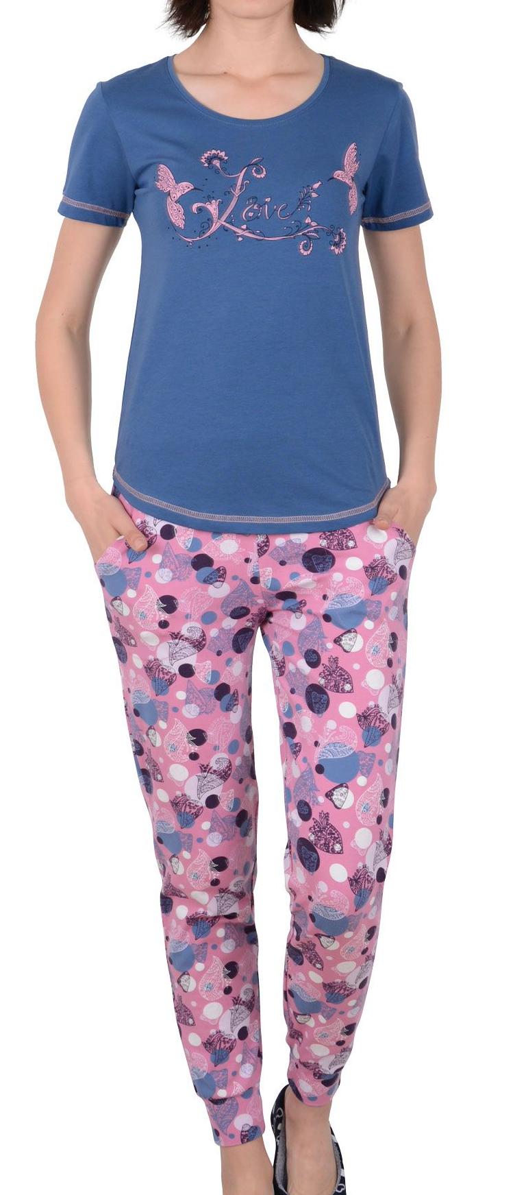 Пижамы для женщин с брюками (короткий рукав) 96106