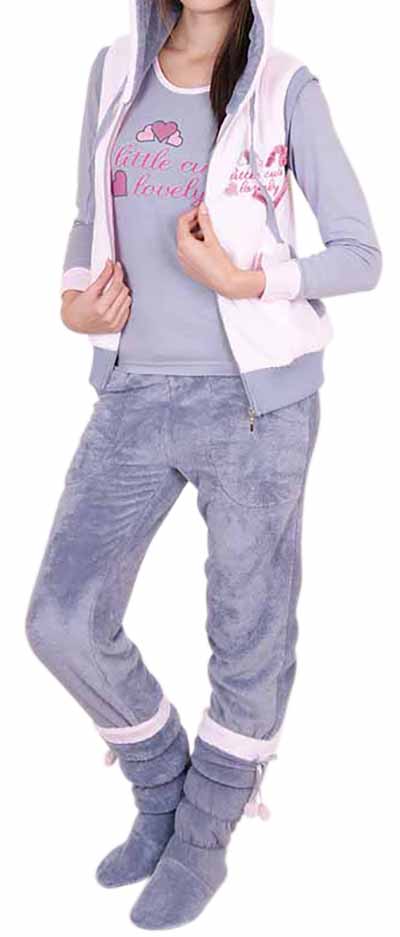 Пижамы для женщин с брюками (с футболкой/махро/с молнмей/с капюшоном) 88078