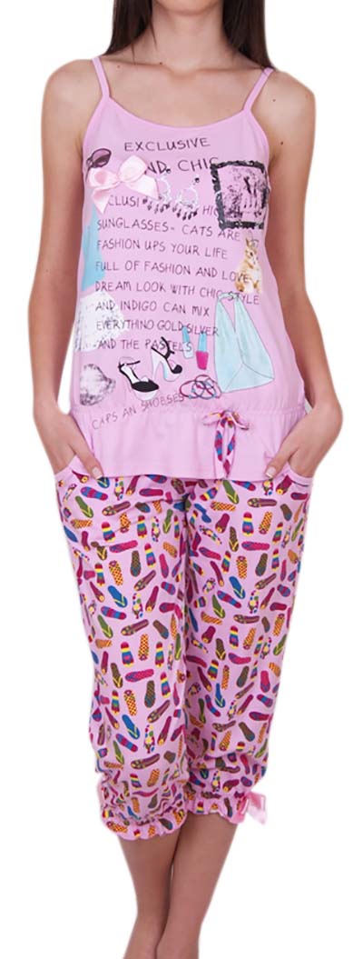 Пижамы для женщин с бриджами (узкие бретельки) 82138