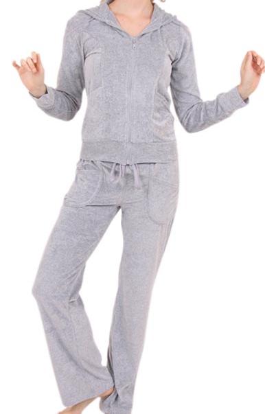Пижамы для женщин с брюками (длинный рукав/велюр/с молнией/с капюшоном) 88126