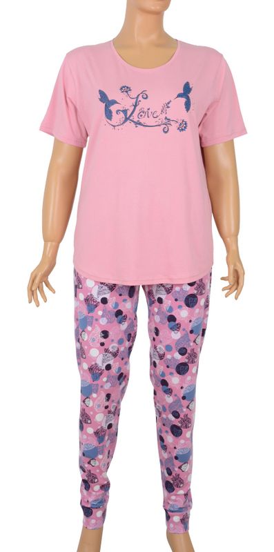 Пижамы для женщин большой размер (с брюками/короткий рукав) 84185