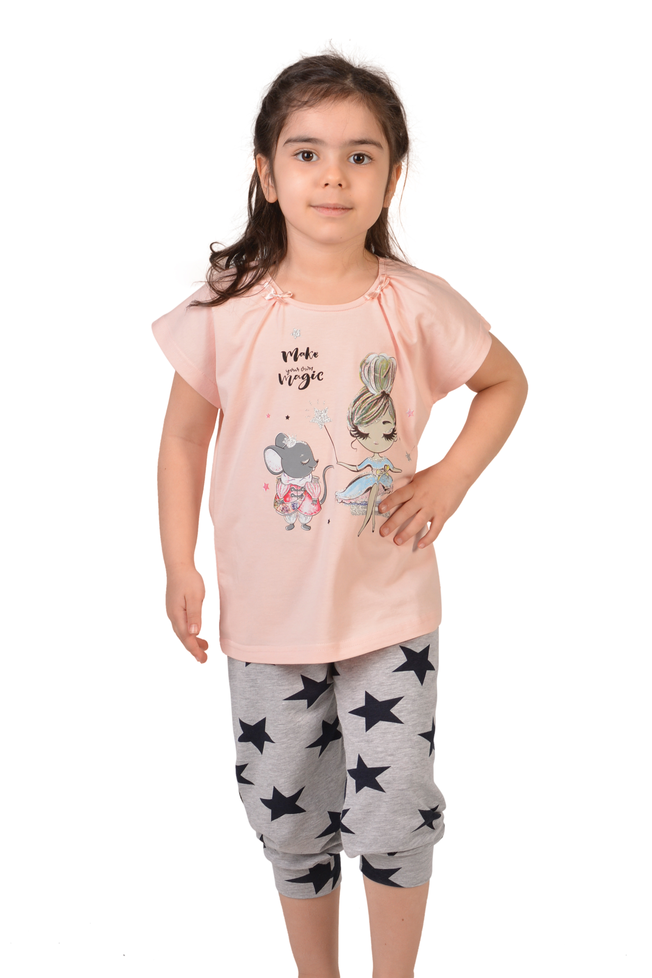 Пижамы для девочек (с бриджами/с футболкой) 85317
