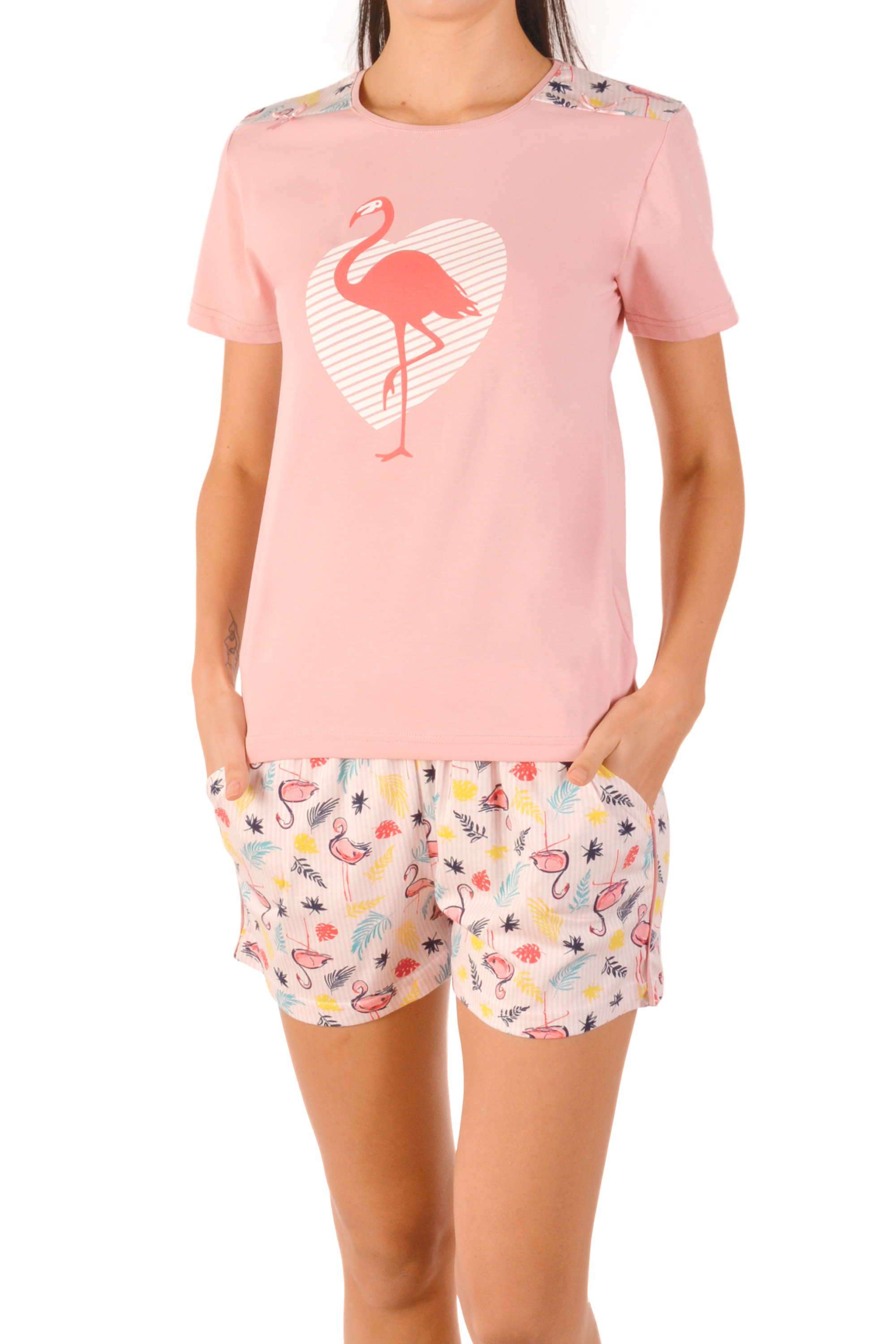 Пижамы для женщин  с шортами ( с футболкой) 80977