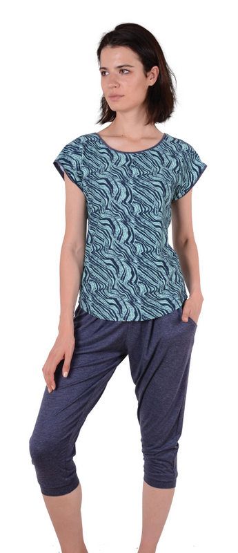Пижамы для женщин с бриджами (короткий рукав/вискоза) 90273