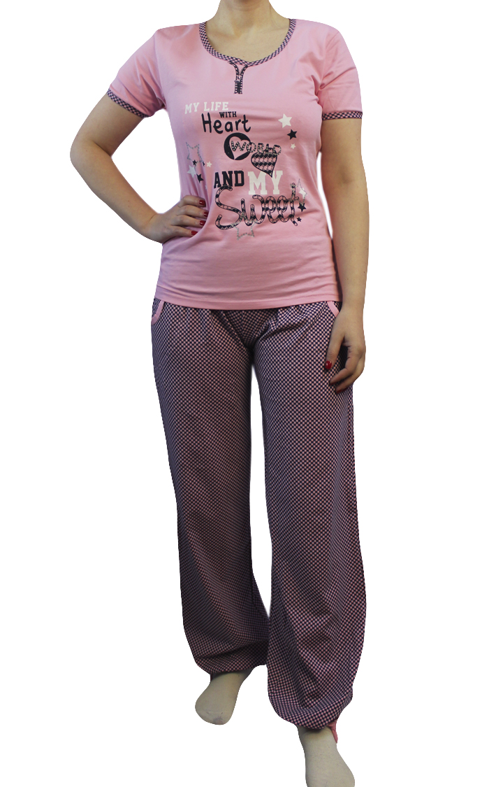 Пижамы для женщин с брюками (короткий рукав) 12271