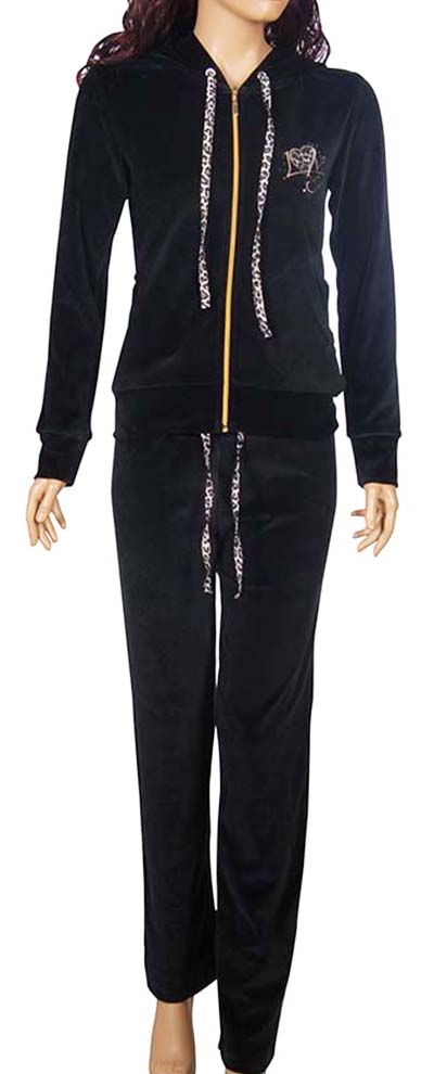 Пижамы для женщин с брюками (длинный рукав/велюр/с молнией/с капюшоном) 170701