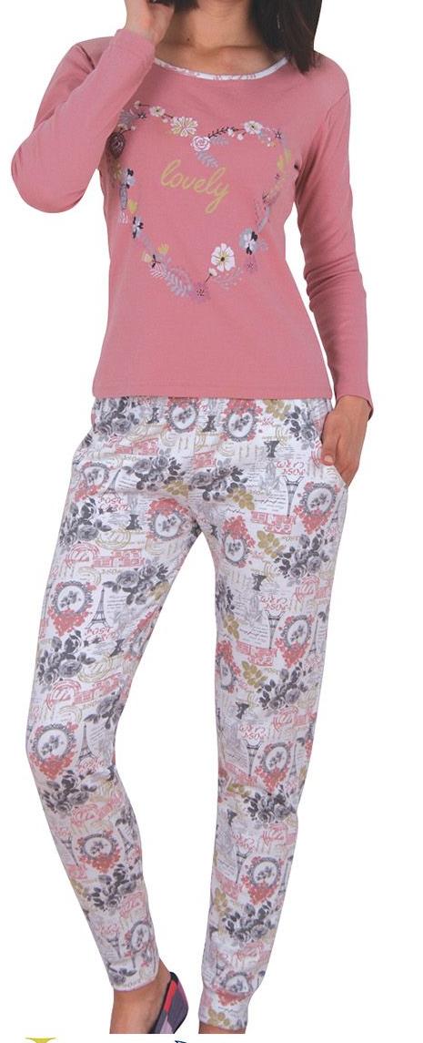 Пижамы для женщин с брюками (длинный рукав/%100 хлопок) 86873