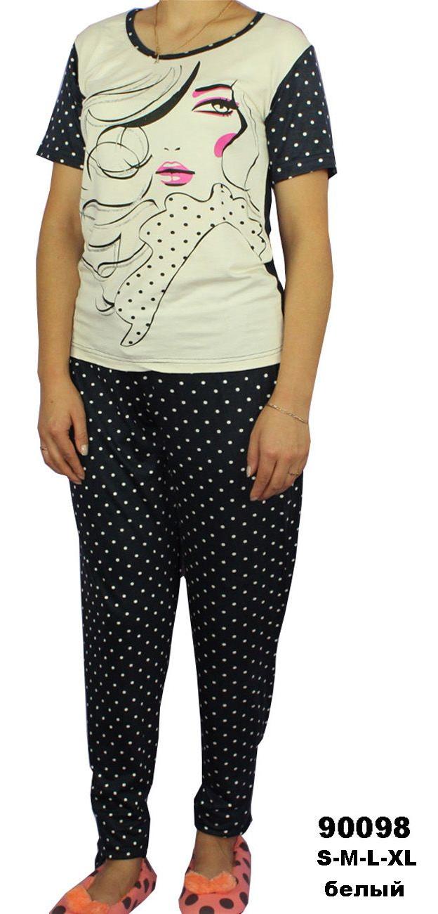 Пижамы для женщин с брюками (короткий рукав/вискоза) 90098