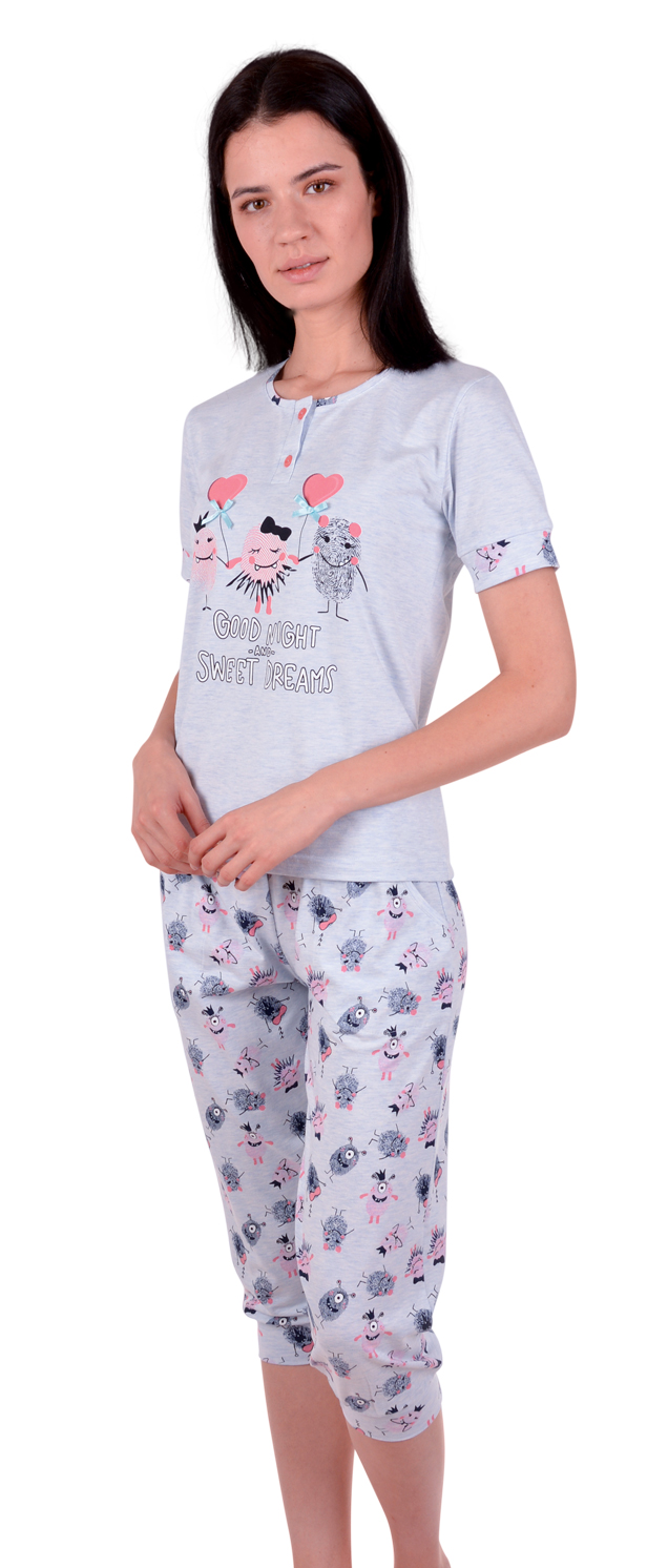 Пижамы для женщин с бриджами (с футболкой) 82468