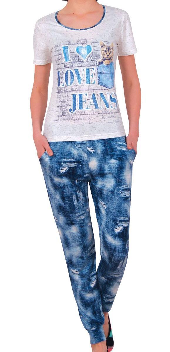 пижамы для женщин с брюками (короткий рукав/вискоза) 86926
