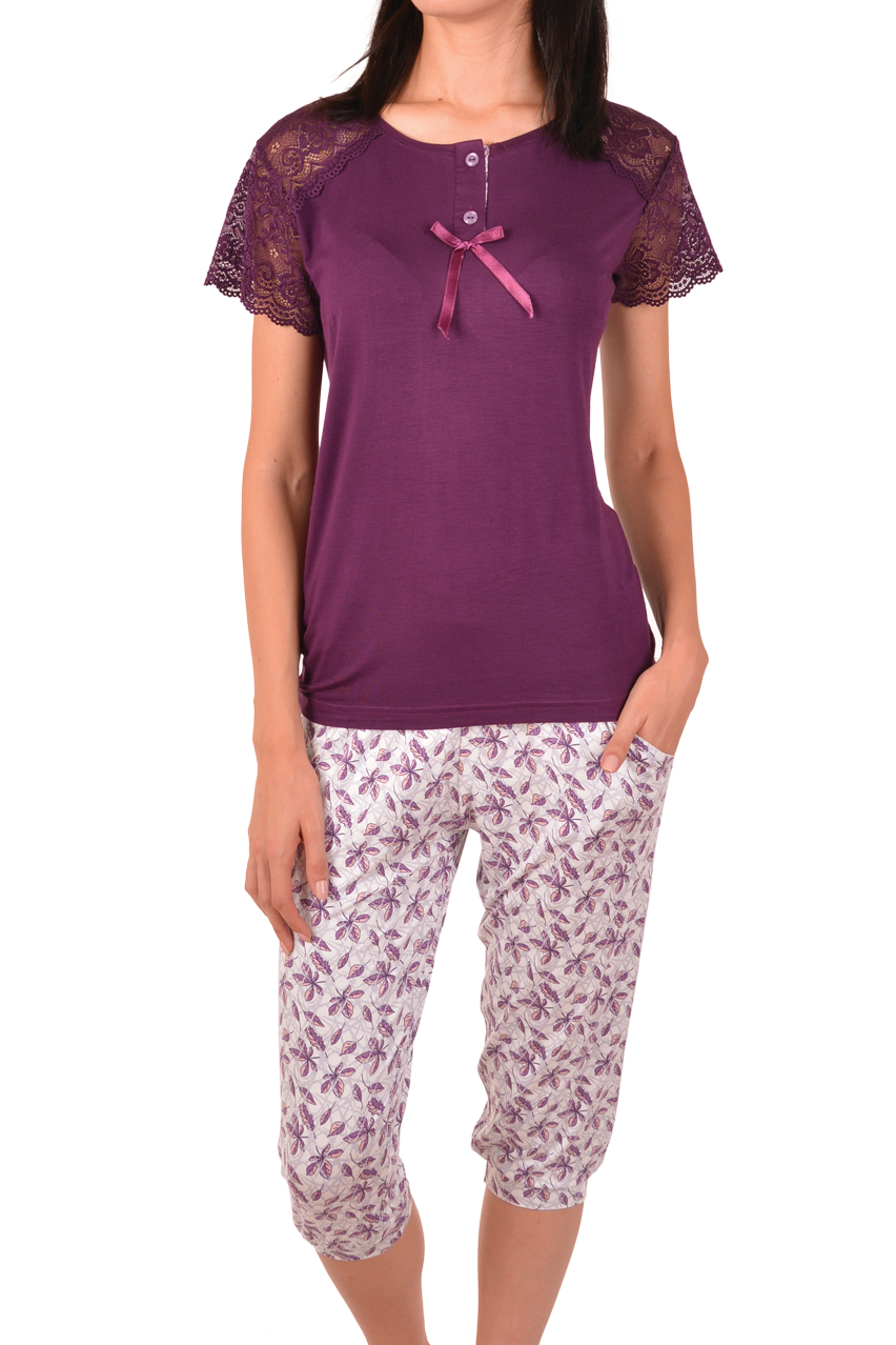 Пижамы для женщин с бриджами ( короткий рукав/вискоза) 90360