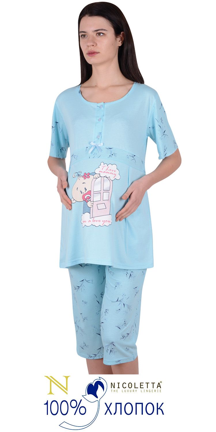 Пижамы для женщин с бриджами (короткий рукав) 07257